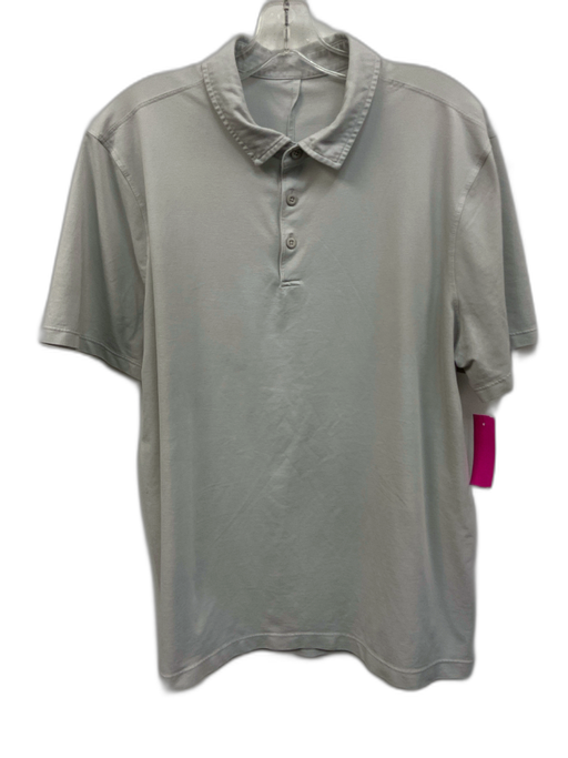 Lululemon Size Est M Light Gray Solid Polo Men's Short Sleeve Light Gray / Est M