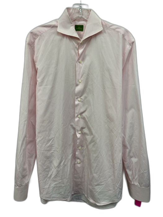 Sid Mashburn Size Est L Pink & White Cotton Striped Men's Long Sleeve Shirt Pink & White / Est L