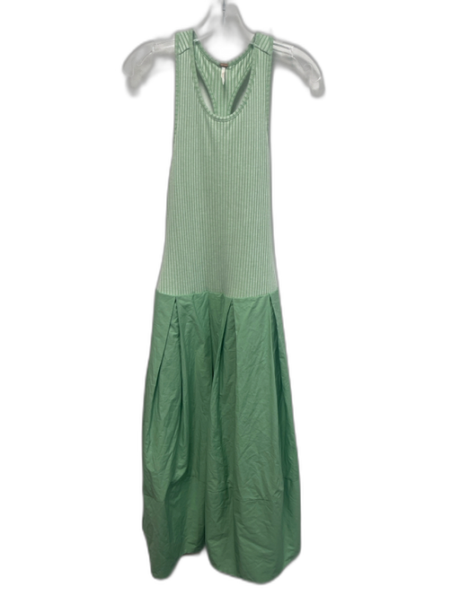 Free People Size Small Light Green Viscose Blend Sleeveless Pleated Dress Light Green / Small