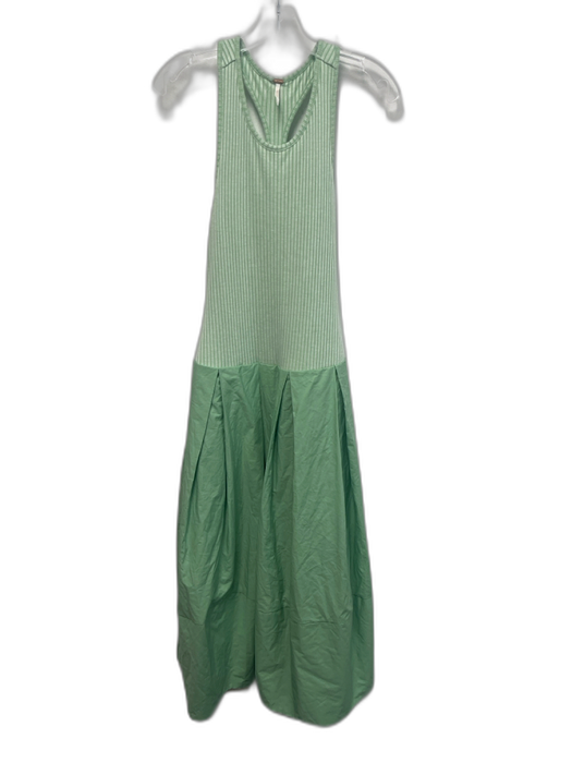 Free People Size Small Light Green Viscose Blend Sleeveless Pleated Dress Light Green / Small