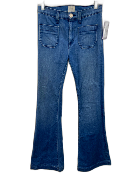 Hudson Size 26 Medium Wash Cotton Denim High Rise Patch Pocket Flare Jeans Medium Wash / 26