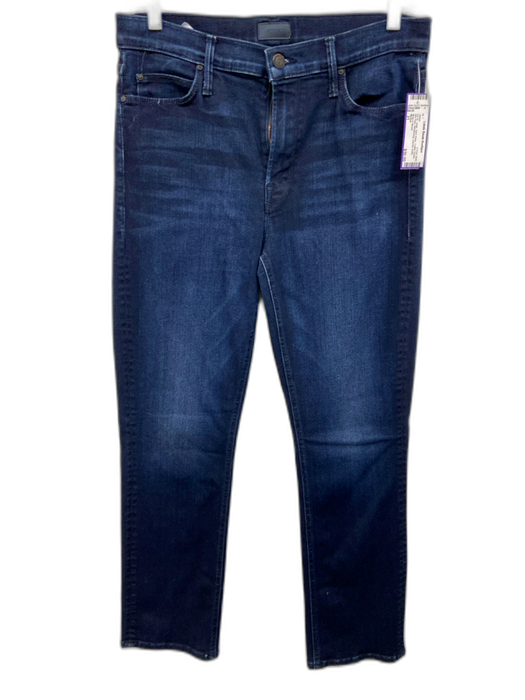 Mother Size 31 Dark Wash Cotton Denim Mid Rise Whiskering Dazzler Ankle Jeans Dark Wash / 31