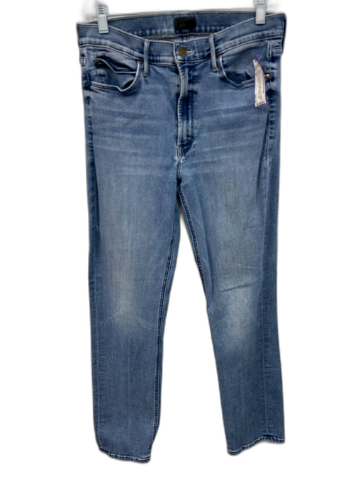Mother Size 31 Light Wash Cotton Denim Mid Rise Faded Straight Leg Jeans Light Wash / 31