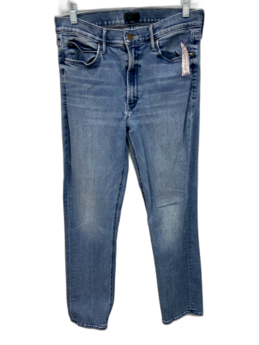 Mother Size 31 Light Wash Cotton Denim Mid Rise Faded Straight Leg Jeans Light Wash / 31
