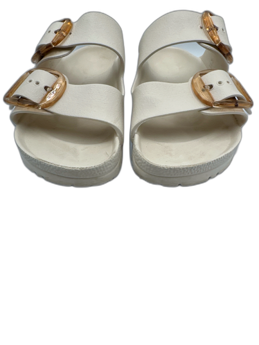 Birkenstock Shoe Size 41 White open toe Double Buckle Flat Sandals White / 41