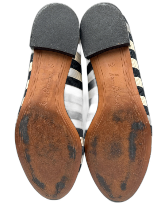 Sam Edelman Shoe Size 7.5 Black, White, Brown Leather Lined Almond Toe Bee Flats Black, White, Brown / 7.5
