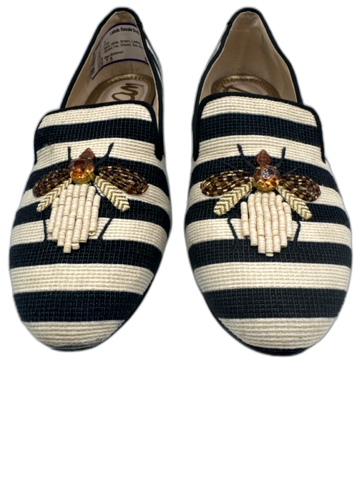 Sam Edelman Shoe Size 7.5 Black, White, Brown Leather Lined Almond Toe Bee Flats Black, White, Brown / 7.5