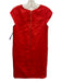 Kate Spade Size 2 Red Linen Sleeveless Split V neckline Pockets Mini Dress Red / 2