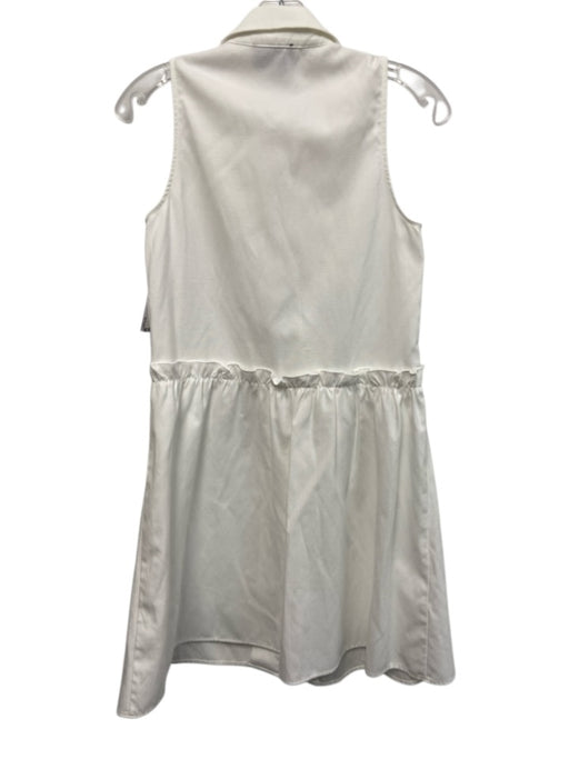 Tuckernuck Size XS White Cotton & Polyester Sleeveless Buttons Collar Mini Dress White / XS