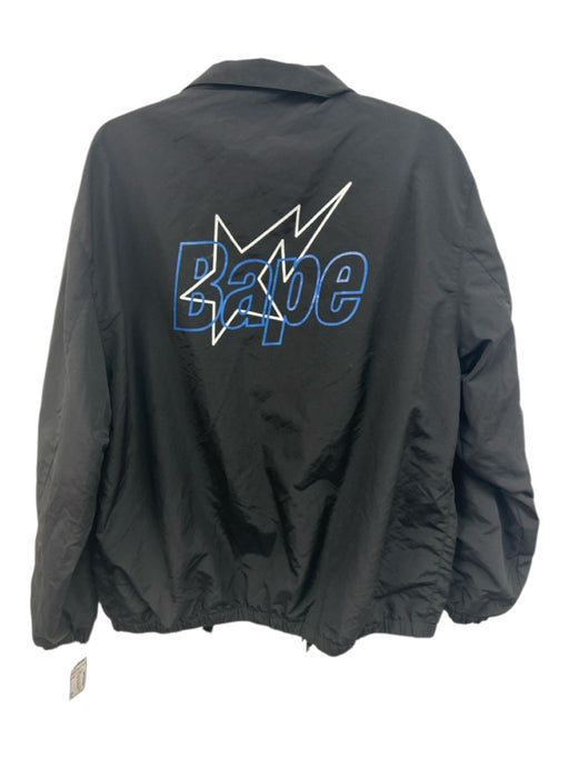 Bape AS IS Size XL Black, Blue & White Polyamide Solid Zipper Men's Jacket Black, Blue & White / XL