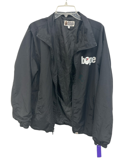Bape AS IS Size XL Black, Blue & White Polyamide Solid Zipper Men's Jacket Black, Blue & White / XL