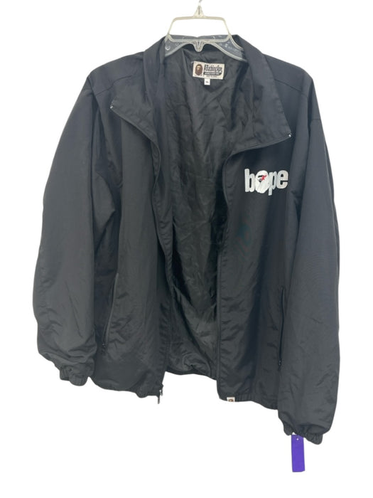 Bape AS IS Size XL Black, Blue & White Polyamide Solid Zipper Men's Jacket Black, Blue & White / XL