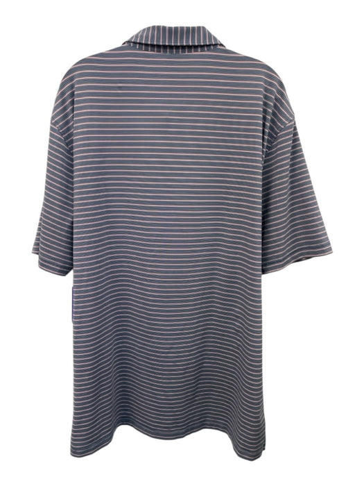 Masters Size XL Red, White & Blue Polyester Striped Polo Men's Short Sleeve Red, White & Blue / XL