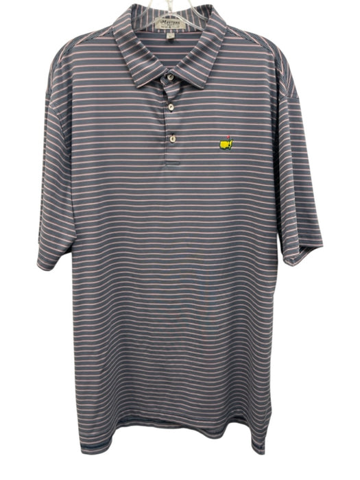 Masters Size XL Red, White & Blue Polyester Striped Polo Men's Short Sleeve Red, White & Blue / XL