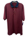 Peter Millar AS IS Size L Orange & Navy Polyester Striped Polo Short Sleeve Orange & Navy / L