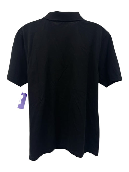Balmain Size M Black Cotton Solid Polo Men's Short Sleeve Black / M
