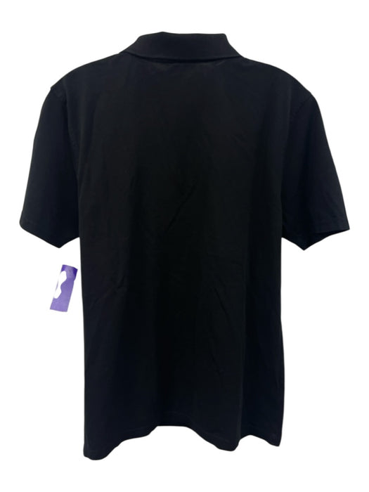 Balmain Size M Black Cotton Solid Polo Men's Short Sleeve Black / M
