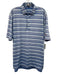 Peter Millar Size M Blue & Red Polyester Striped Polo Men's Short Sleeve Blue & Red / M