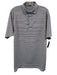 Peter Millar Size M Purple & Multi Print Polyester Striped Polo Short Sleeve Purple & Multi Print / M