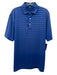 Peter Millar Size M Blue & Black Polyester Striped Polo Men's Short Sleeve Blue & Black / M