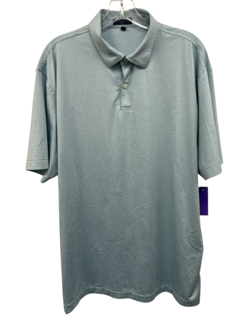 Peter Millar Size XL Blue & Light Blue Polyester All Over Print Short Sleeve Blue & Light Blue / XL