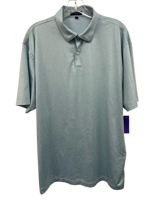 Peter Millar Size XL Blue & Light Blue Polyester All Over Print Short Sleeve Blue & Light Blue / XL