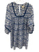 Tuckernuck Size S Blue & White Cotton Long puff sleeve Floral Below knee Dress Blue & White / S