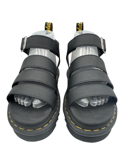 Dr Marten Shoe Size 8 Black Leather Gladiator Ankle Buckle Open Toe Sandals Black / 8