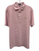 Peter Millar Size L Pink & White Synthetic Striped Polo Men's Short Sleeve Pink & White / L