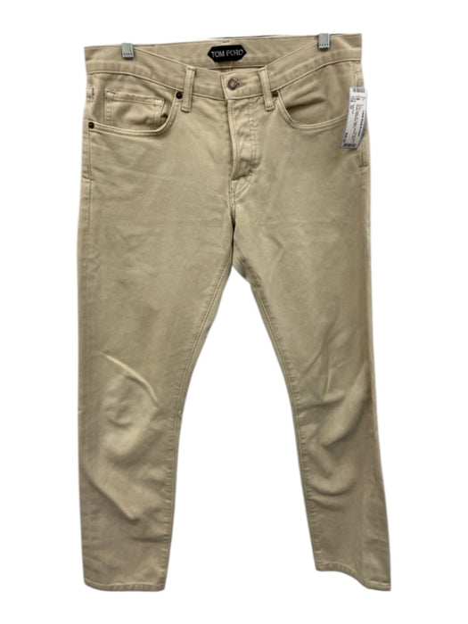 Tom Ford AS IS Size 32 Beige Cotton Ribbed Slim Khakis Men's Pants Beige / 32