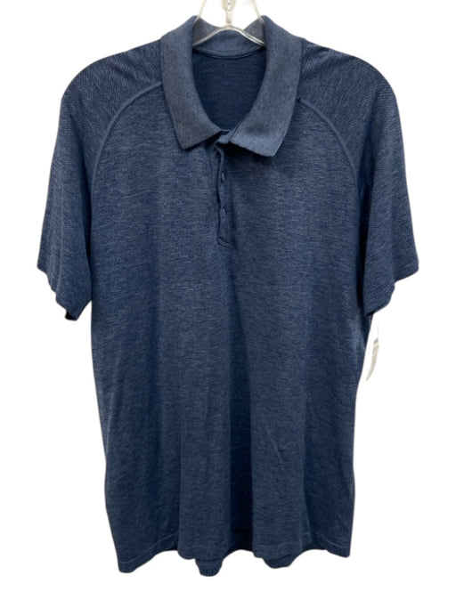 Lululemon Size Est M Blue Synthetic Heathered Athletic Polo Men's Short Sleeve Blue / Est M
