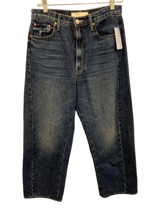 Mother Superior Size 28 Dark Wash Cotton Zip Fly High Rise Wide Leg Jeans Dark Wash / 28