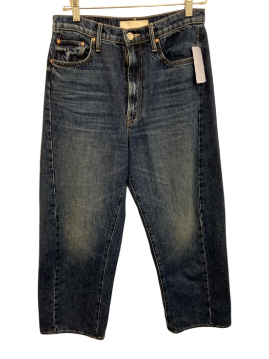 Mother Superior Size 28 Dark Wash Cotton Zip Fly High Rise Wide Leg Jeans Dark Wash / 28