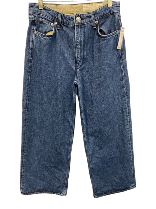 Rag & Bone Size 28 Dark Wash Cotton High Rise Zip Fly Wide Leg Jeans Dark Wash / 28