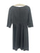 LK Bennett Size 8 Black & White Viscose 1/2 Sleeve Circles Midi Split neck Dress Black & White / 8