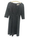 LK Bennett Size 8 Black & White Viscose 1/2 Sleeve Circles Midi Split neck Dress Black & White / 8