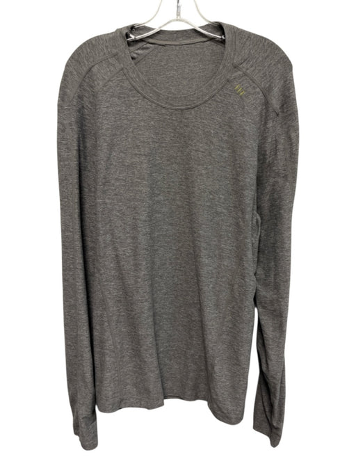 Lululemon Size Est XL Gray Synthetic Heathered Athletic Men's Long Sleeve Shirt Gray / Est XL