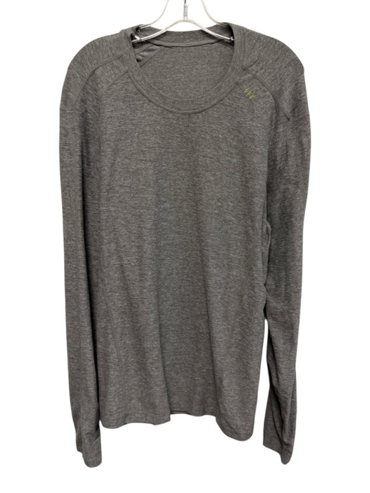 Lululemon Size Est XL Gray Synthetic Heathered Athletic Men's Long Sleeve Shirt Gray / Est XL