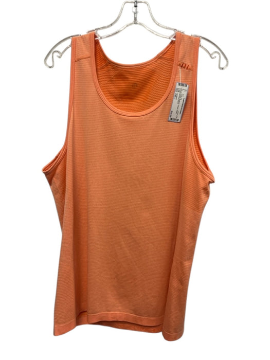 Lululemon Size Est L Orange Synthetic Striped Athletic Men's Tank Top Orange / Est L