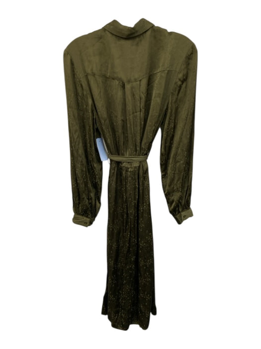 Scotch & Soda Size S Olive Green Viscose Collar Neck Button Down Dress Olive Green / S