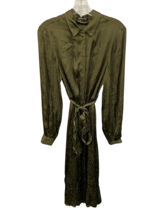 Scotch & Soda Size S Olive Green Viscose Collar Neck Button Down Dress Olive Green / S