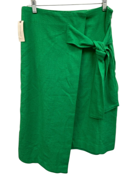 Maeve Size 10 Grass Green Cotton Blend Side Zip & Clasp Close Tweed Skirt Grass Green / 10
