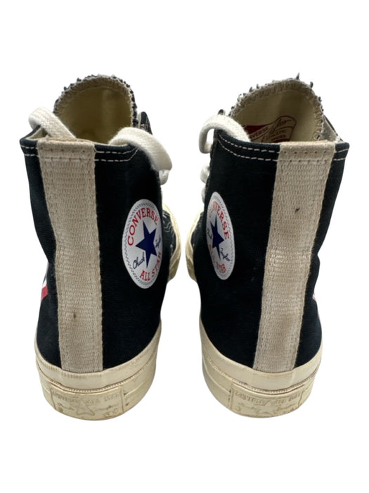 Converse Shoe Size 6 Black, White, Red Canvas & Leather High Top Lace Up Shoes Black, White, Red / 6