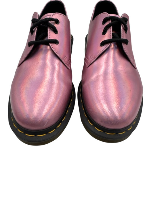 Dr. Martens Shoe Size 10 Pink & Black Leather Iridescent Pearl Lace Up Shoes Pink & Black / 10