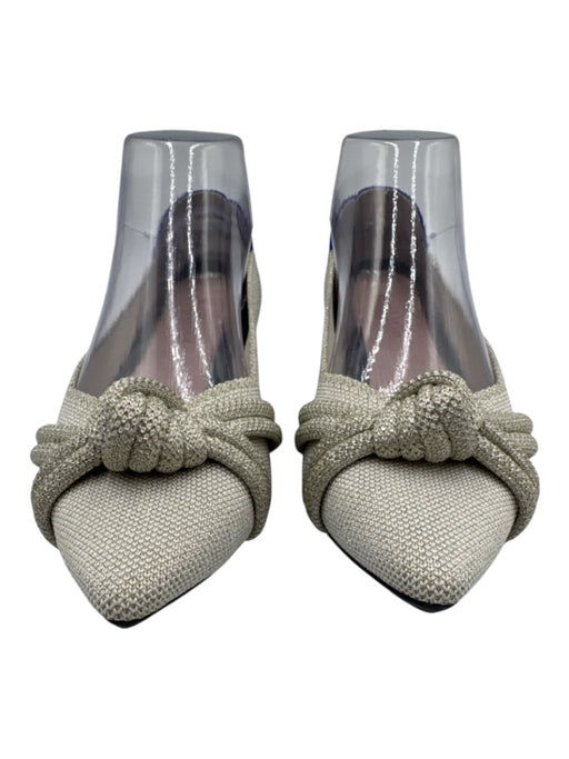 Rothy's Shoe Size 7 sliver Synthetic Twisted Knot Shimmer Flats sliver / 7