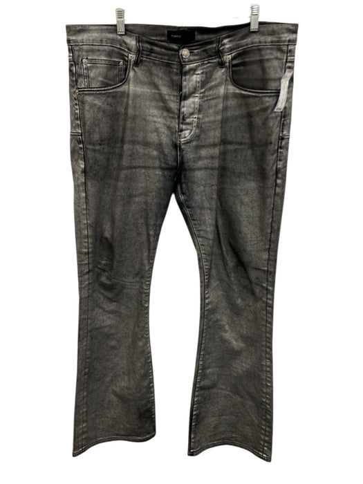 Purple - Brand Size 36 Silver & Black Cotton Solid Jean Men's Pants Silver & Black / 36