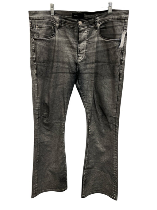 Purple - Brand Size 36 Silver & Black Cotton Solid Jean Men's Pants Silver & Black / 36