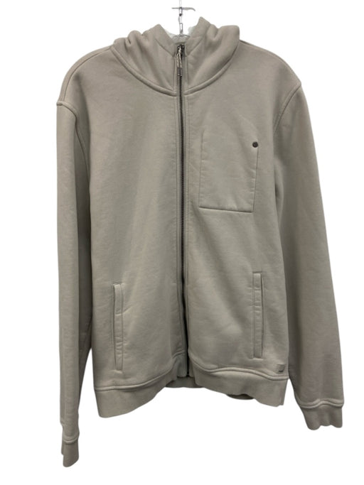 Vuori Size M Beige Cotton Solid Hoodie Men's Jacket Beige / M