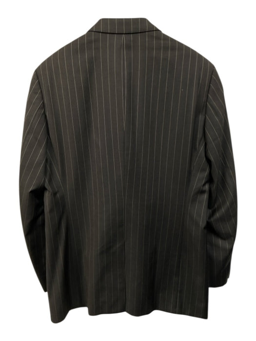 Boss Gray & White Viscose Blend Striped 2 Button Men's Suit Gray & White / 40R