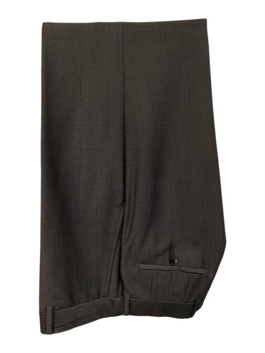 Boss Gray Wool Solid 2 Button Men's Suit Gray / 40R